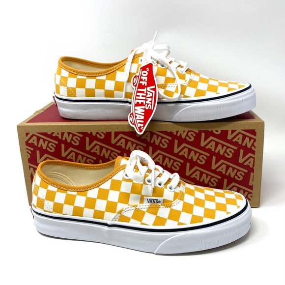 🌸Sale🌸 Vans Authentic Women's Checkerboard Yellow Low Top Lace Up VN0A348A3XV - Picture 9 of 11